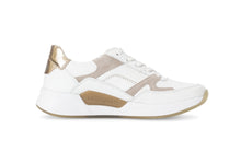 Load image into Gallery viewer, Rolling Soft White and Taupe Wedge Trainer|8695852

