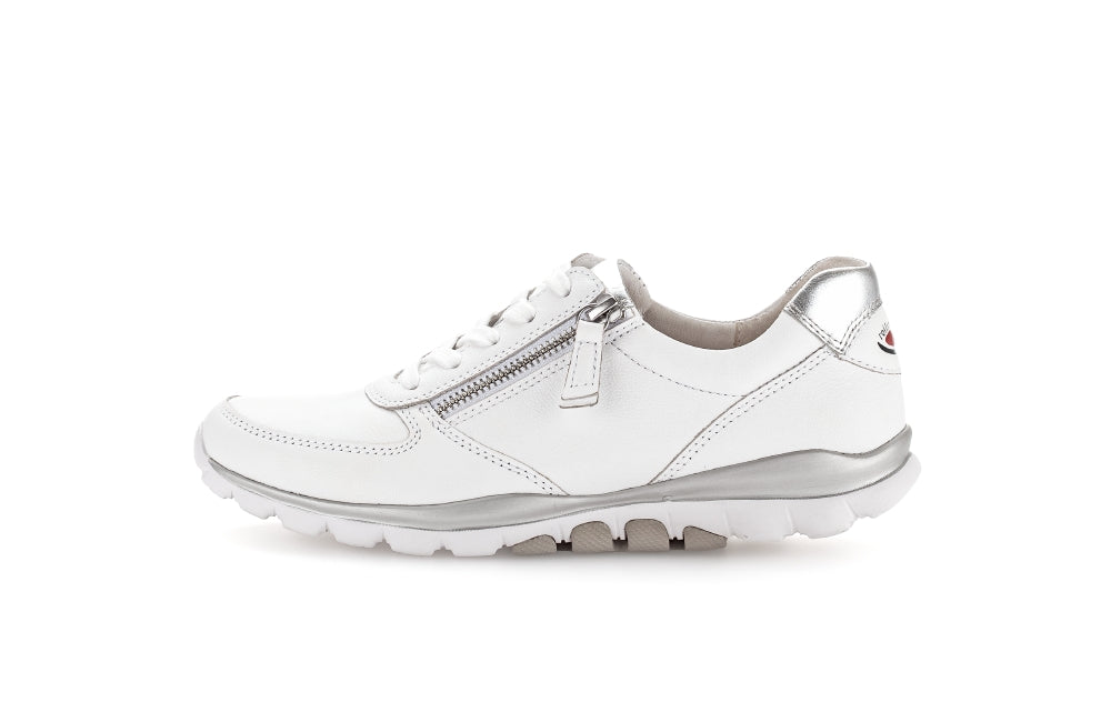 Rolling Soft White and Silver Comfort Trainer|8696851W