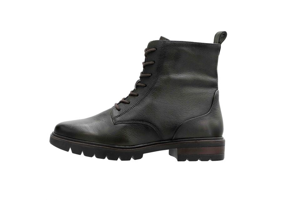 Ara Dark Green Laced Ankle Boot|121126006