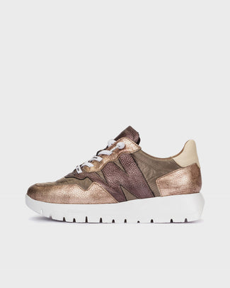 Multicolor sneaker on a light gray background