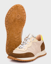 Load image into Gallery viewer, Sneaker with brown and beige design on a white background

