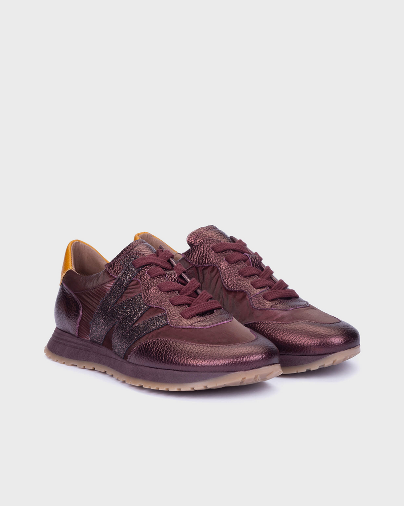 Wonders Metallic Burgundy Trainer|A4810GRA