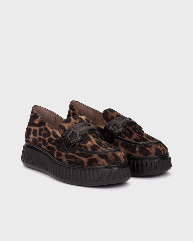Wonders Leo Print Platform Loafer|A5203LEO