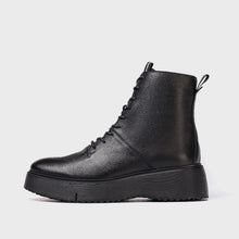 Load image into Gallery viewer, Wonders Black Leather Laced Ankle Boot|A9350WBLK
