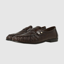 Load image into Gallery viewer, Lodi  Brown Embossed Leather Loafer|ANABELBR

