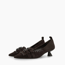 Load image into Gallery viewer, Lodi Dark Brown Suede Pump|CANARIBR
