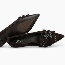 Load image into Gallery viewer, Lodi Dark Brown Suede Pump|CANARIBR
