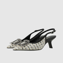 Load image into Gallery viewer, Lodi Black Checkered Sling Back|CEFEOBLK
