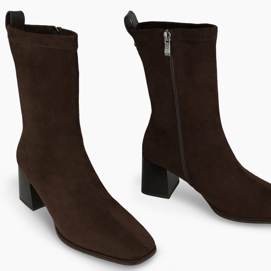 Lodi Brown Sock Ankle Boot|HEKABR