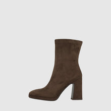 Load image into Gallery viewer, Lodi Dark Brown Stretchy High Heel Ankle Boot |LAIRABR
