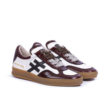 Load image into Gallery viewer, Another Trend White and Burgundy Patent Trainer|AW0349396
