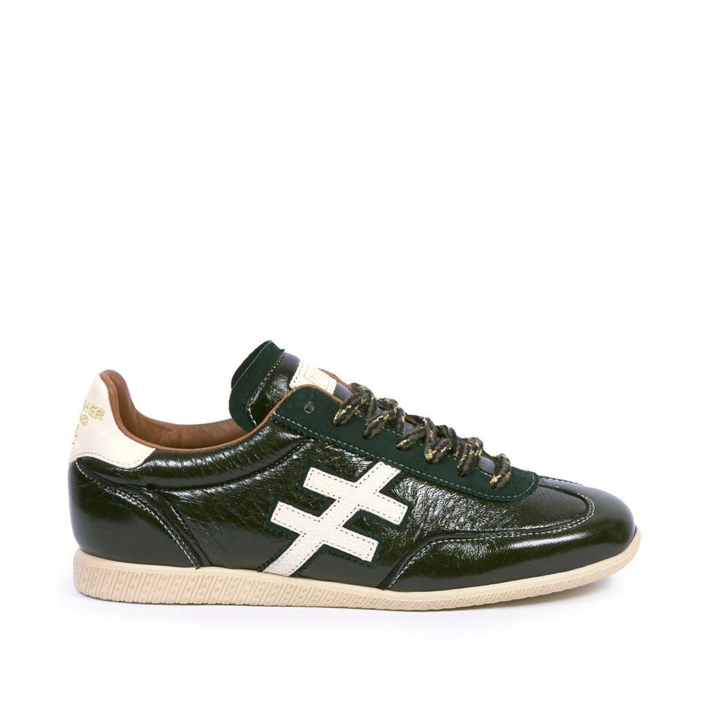 Another Trend Patent Dark Green Trainer|A07847B6