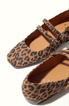 Load image into Gallery viewer, Leopard print loafers with a buckle on a white background
