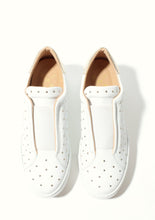 Load image into Gallery viewer, Pair of white loafers on a white background
