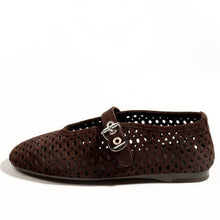 Load image into Gallery viewer, Brown perforated shoe on a white background

