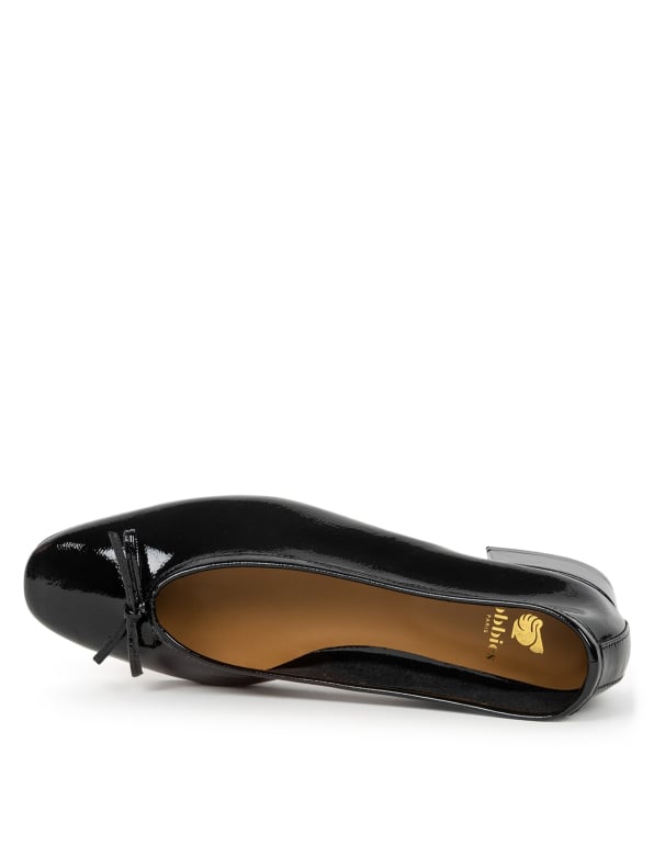 Bobbies Black Leather Ballerina|AGA01
