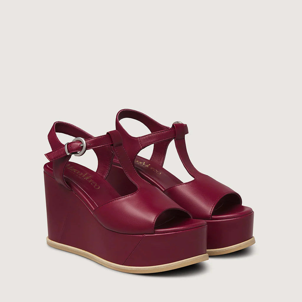 Marco Moreo Burgundy platform Sandal|X811JNLI