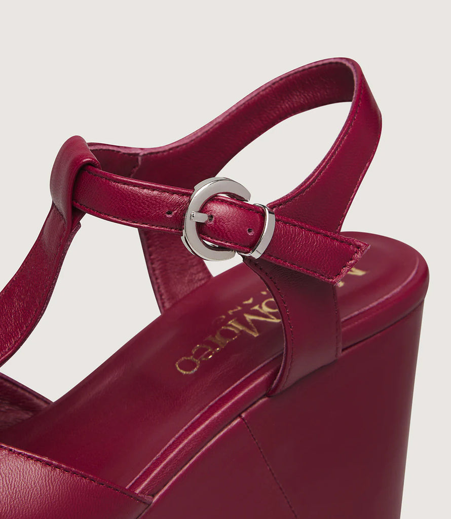 Marco Moreo Burgundy platform Sandal|X811JNLI