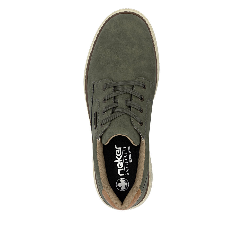 Rieker Wide Fit Green Laced Shoe|B331754G