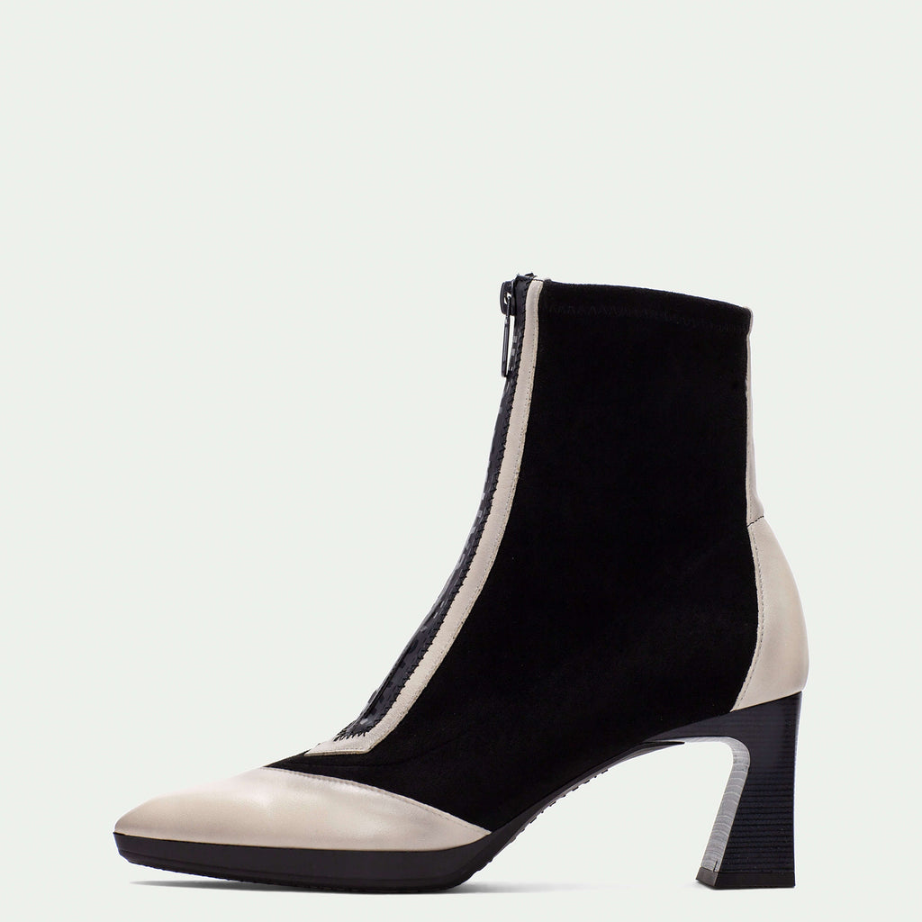 Hispanitas Black & Ivory Centre Zip Hi Ankle Boot|BHI254186