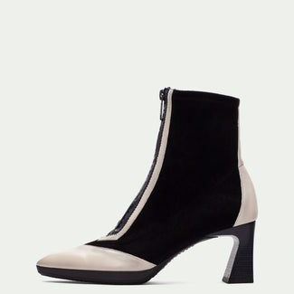 Hispanitas Black & Ivory Centre Zip Hi Ankle Boot|BHI254186