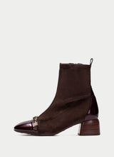 Load image into Gallery viewer, Hispanitas Burgundy &amp; Brown Ankle Boot|BHI265016B
