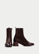 Load image into Gallery viewer, Hispanitas Burgundy &amp; Brown Ankle Boot|BHI265016B
