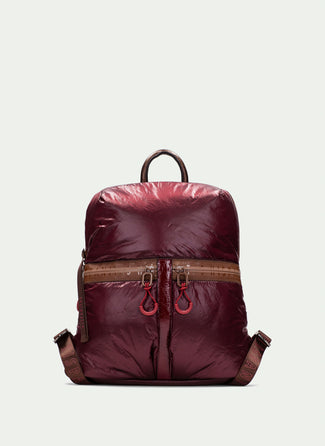 Hispanitas Metallic Burgundy Nylon Back Pack|BI254159BU