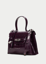 Load image into Gallery viewer, Hispanitas Burgundy Croc Print Bag|BI265025BU
