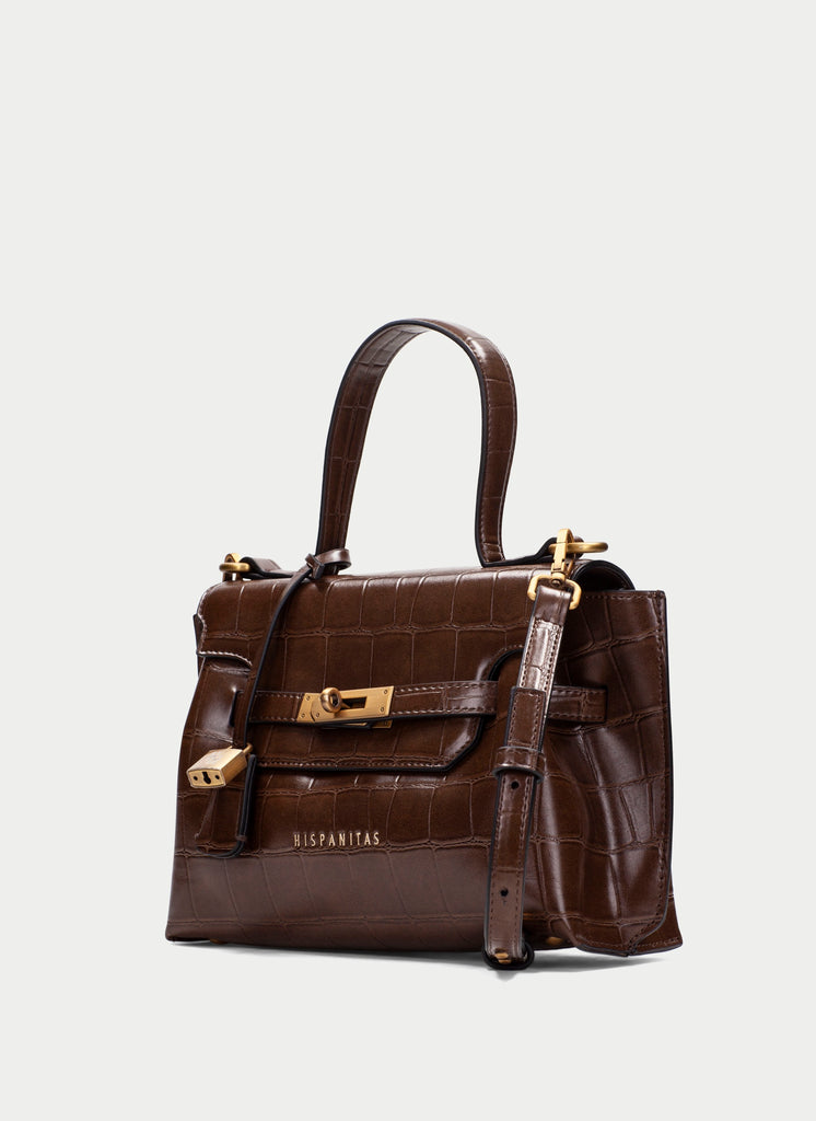 Hispanitas Brown Croc Print Bag|BI265025ES