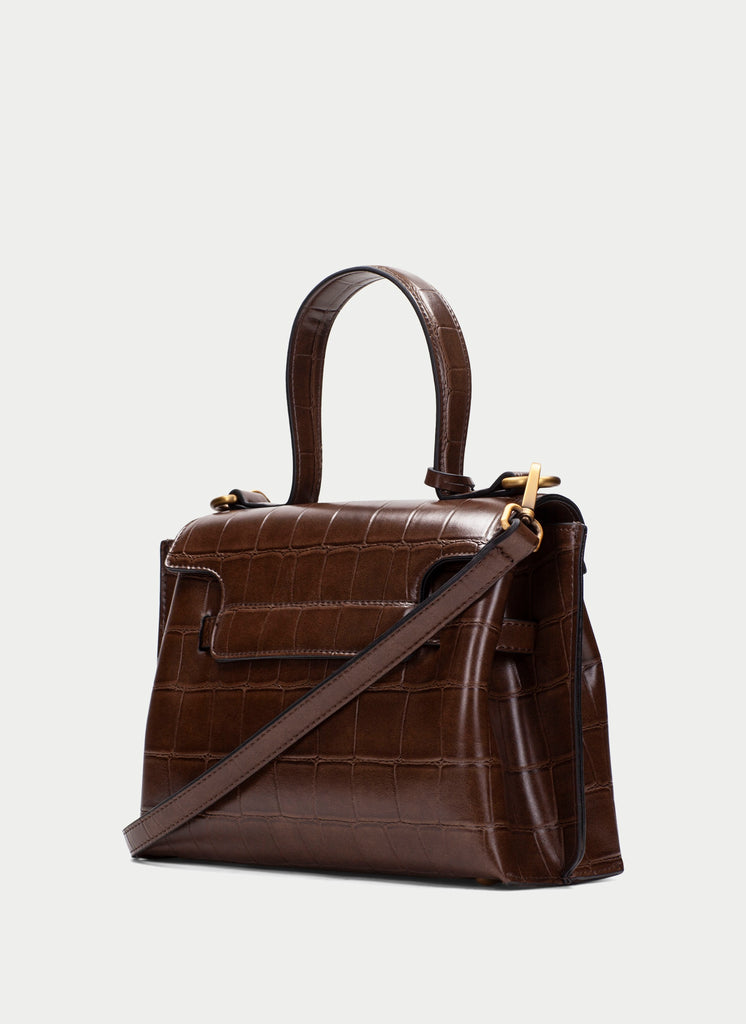 Hispanitas Brown Croc Print Bag|BI265025ES