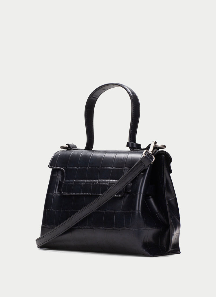 Hispanitas Black Croc Print Bag|BI265025BK