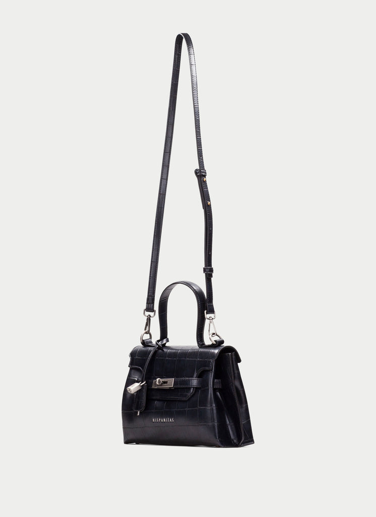 Hispanitas Black Croc Print Bag|BI265025BK