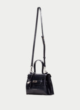 Load image into Gallery viewer, Hispanitas Black Croc Print Bag|BI265025BK
