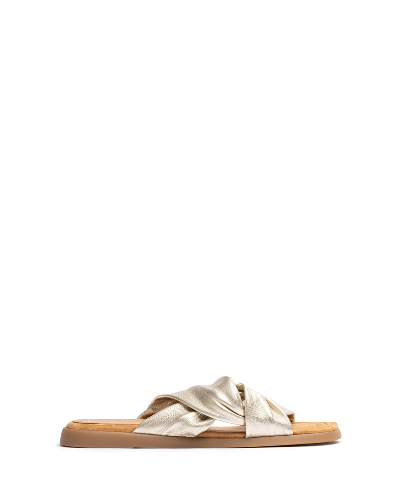 Unisa Gold Flat Sandal|CAMBYG