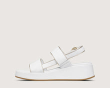 Load image into Gallery viewer, White sandal with platform sole on a light gray background
