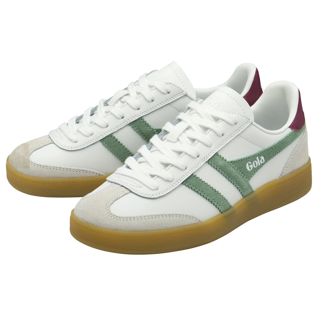 Gola White, Green, Cerise and Gum Trainer|CLB744WN