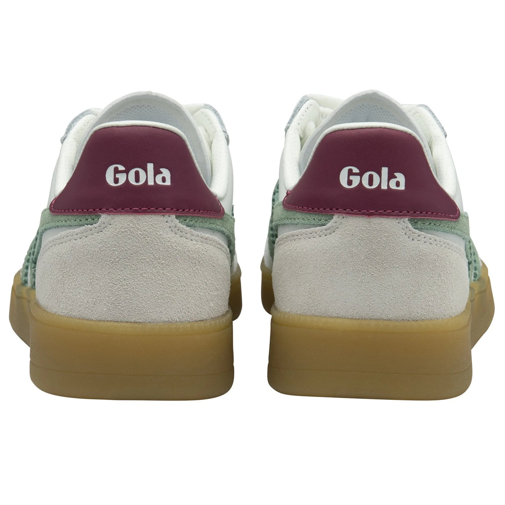 Gola White, Green, Cerise and Gum Trainer|CLB744WN
