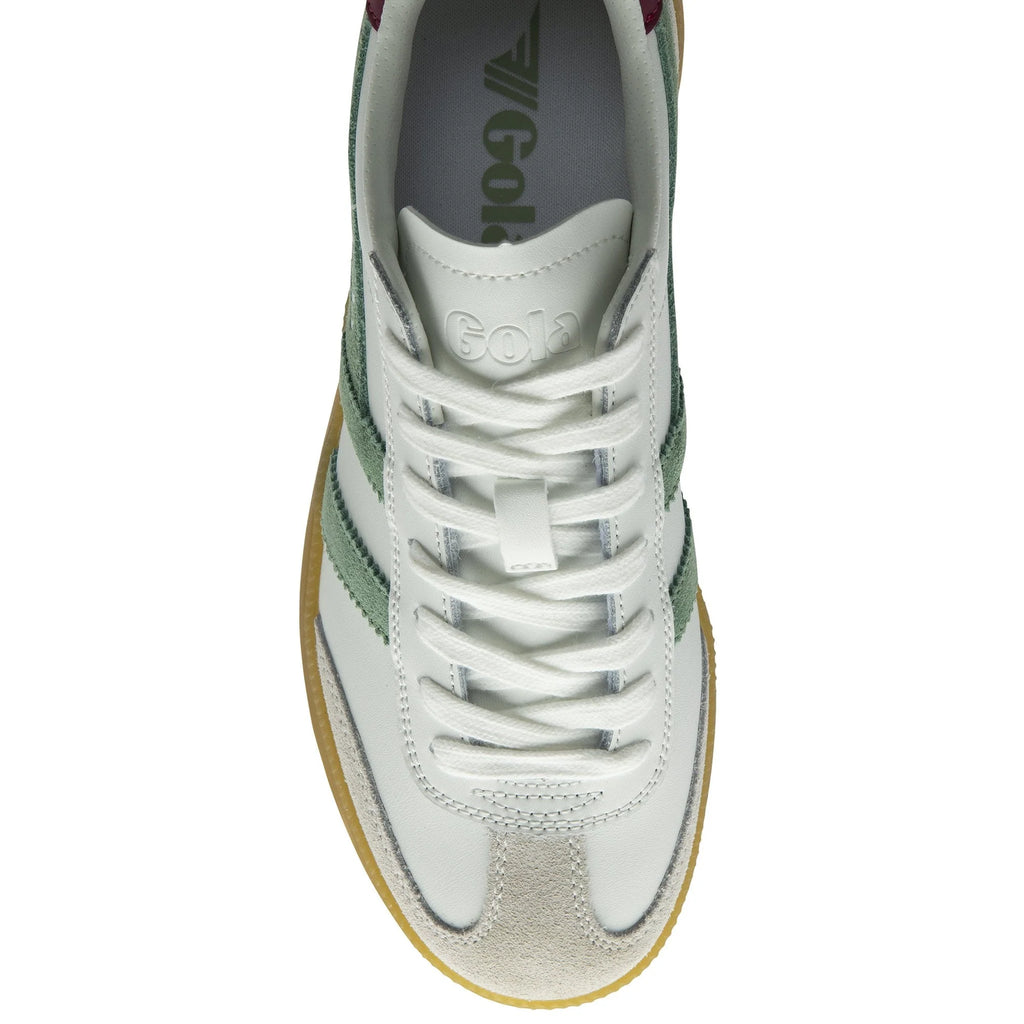 Gola White, Green, Cerise and Gum Trainer|CLB744WN