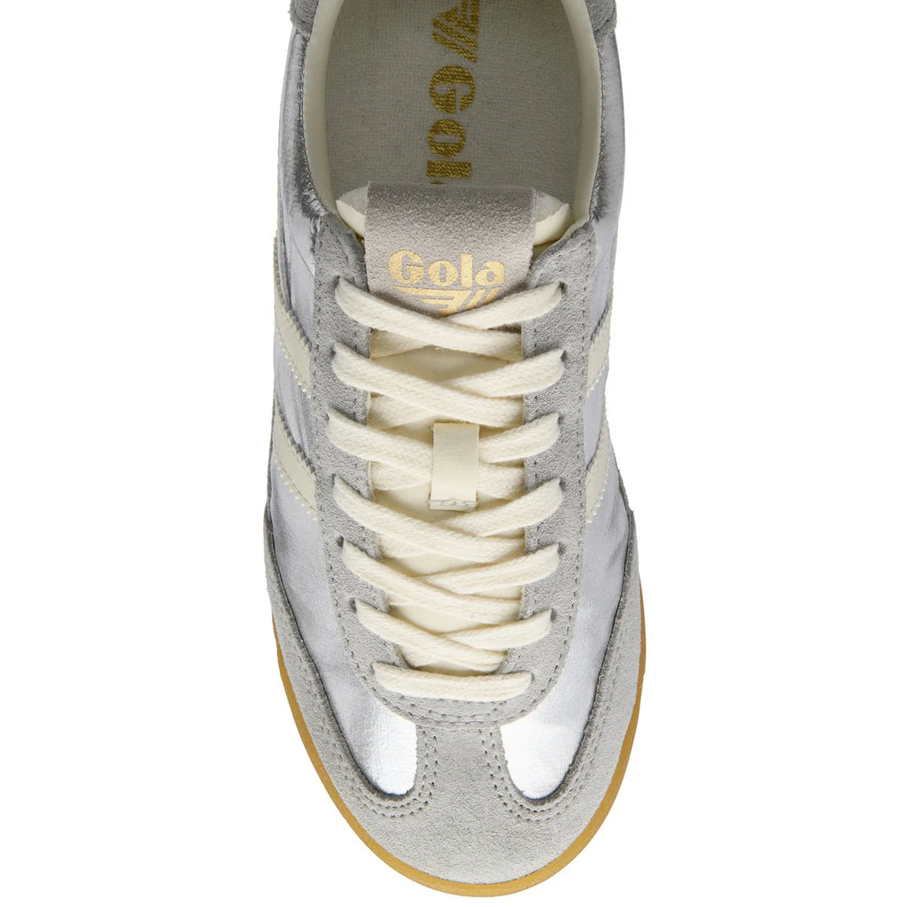 Gola Silver and Off White Trainer|CLB858JW