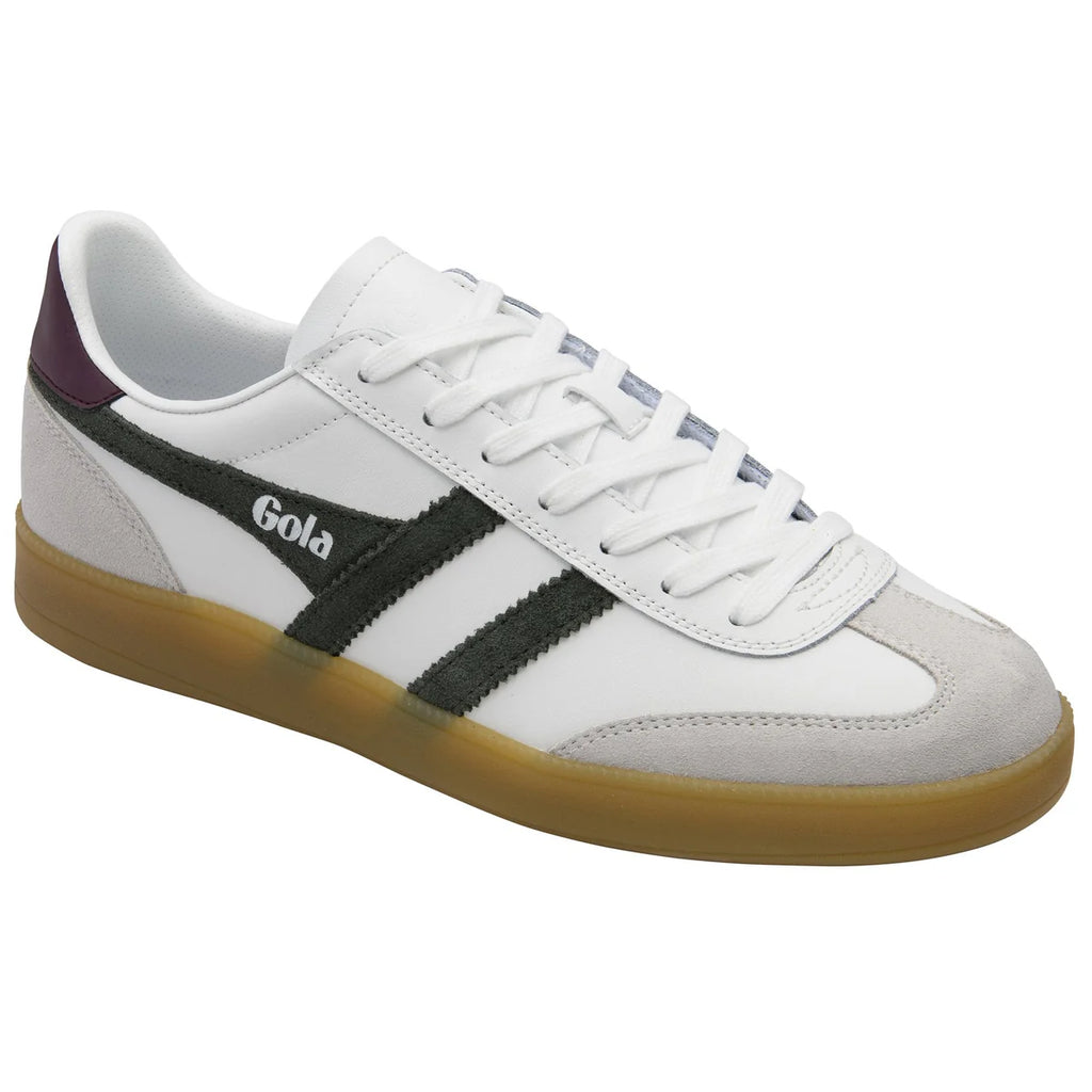 Gola White, Khaki, and Gum Trainer|CMB744WF