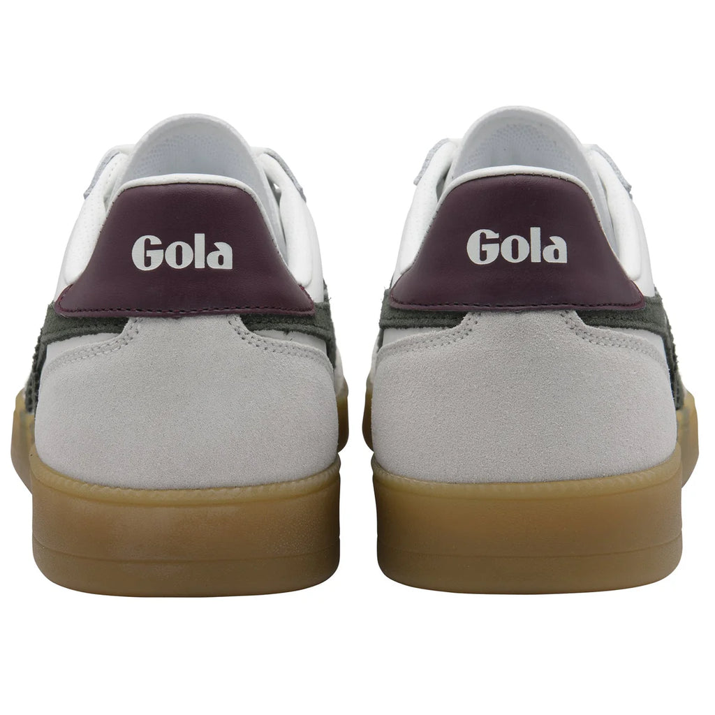 Gola White, Khaki, and Gum Trainer|CMB744WF