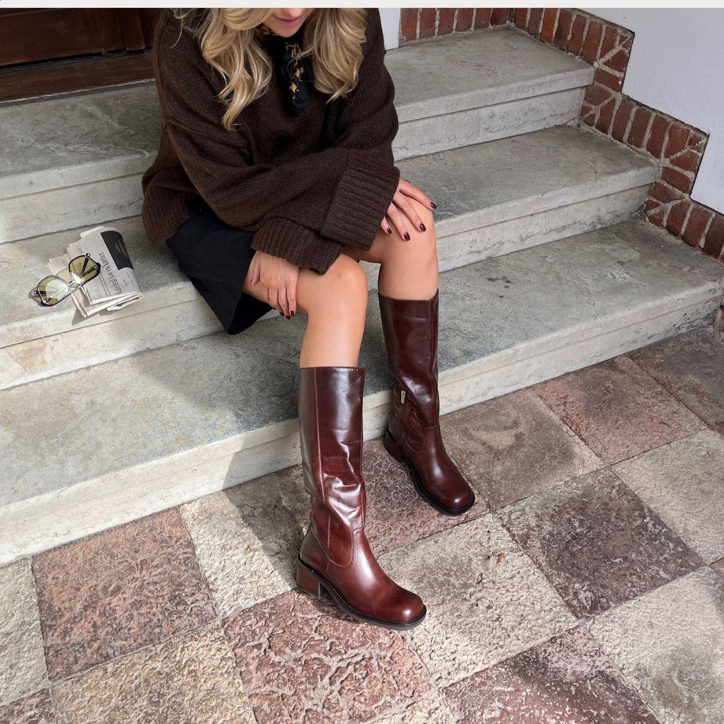 Copenhagen Brown Leather Tall Boot|CS8746