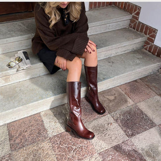 Copenhagen Brown Leather Tall Boot|CS8746