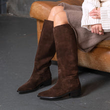 Load image into Gallery viewer, Copenhagen Dark Brown Suede Tall Boot|CS8843
