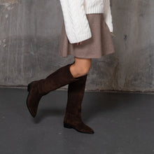 Load image into Gallery viewer, Copenhagen Dark Brown Suede Tall Boot|CS8843
