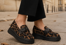 Load image into Gallery viewer, Wonders Leopard Print Leather Platform Loafers | A5203LEO
