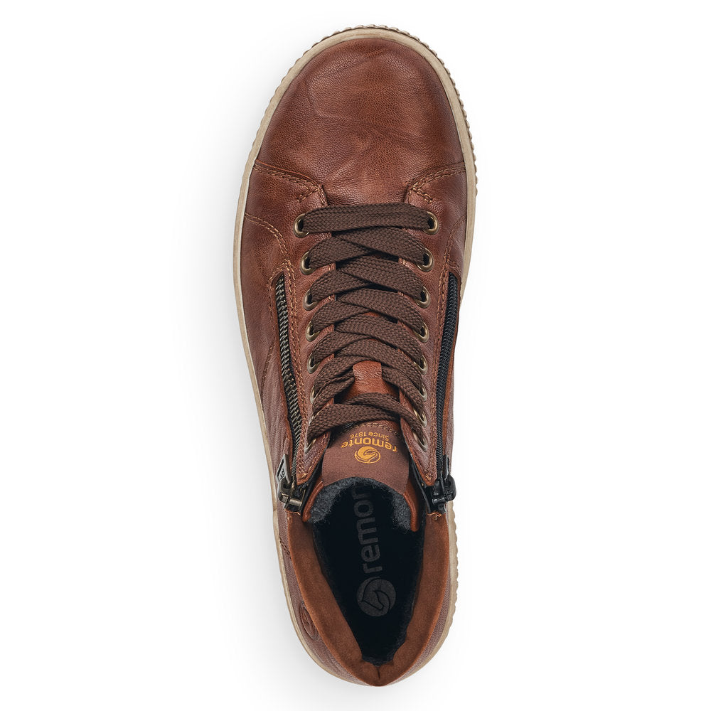 Remonte Wide Fit Brown Ankle Boot|D077222BR