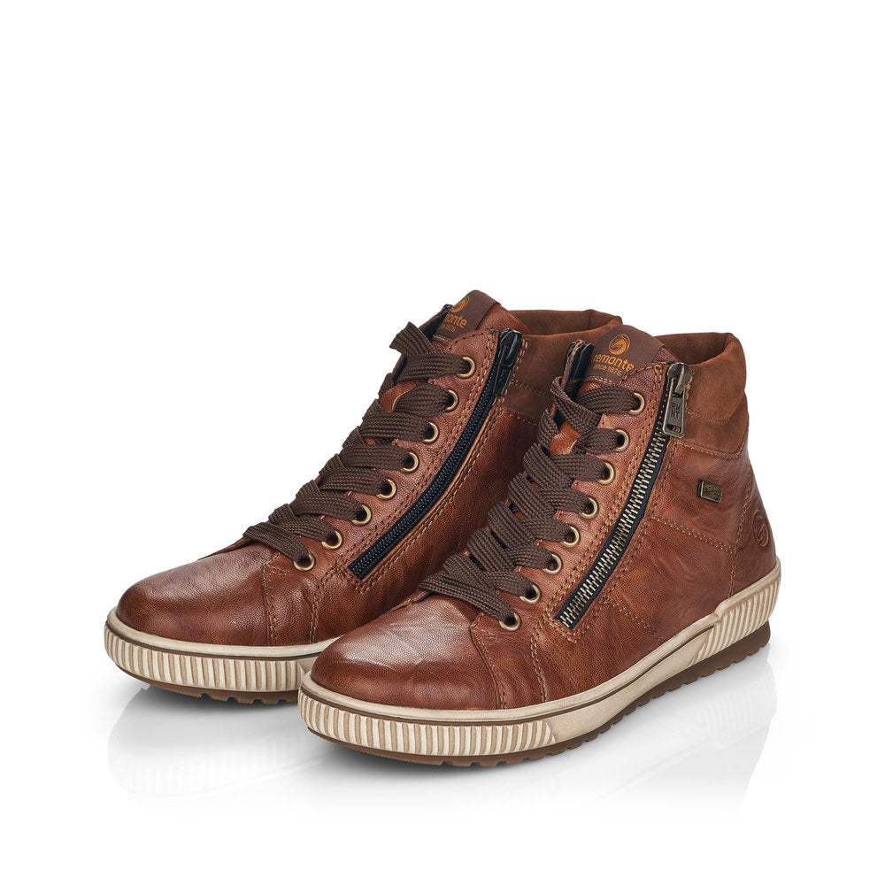 Remonte Wide Fit Brown Ankle Boot|D077222BR