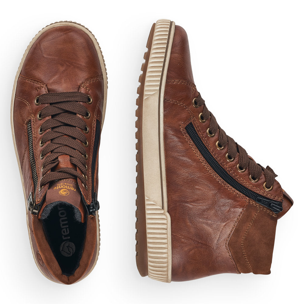 Remonte Wide Fit Brown Ankle Boot|D077222BR